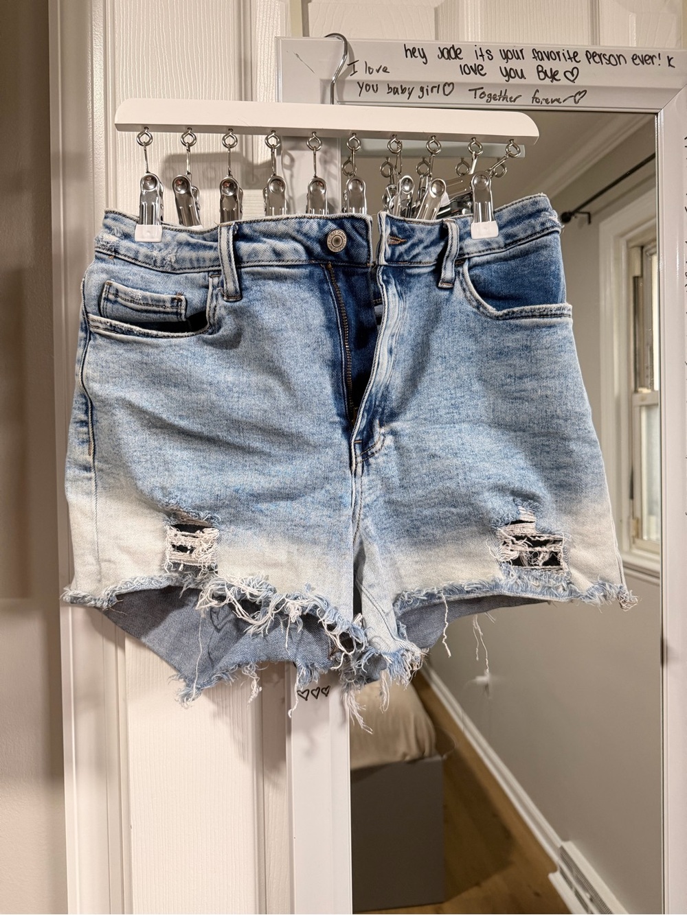 VERVET High-Waist Ombré Denim Shorts